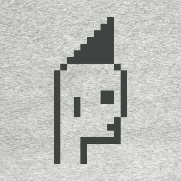 Pixel Art / Cool Mohawk - Black on White / ToolCtypto NFT by Magicform